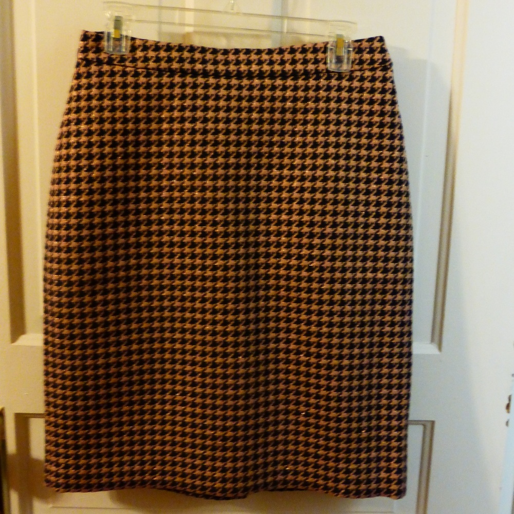 Ann Taylor Blue and Gold Pencil Skirt